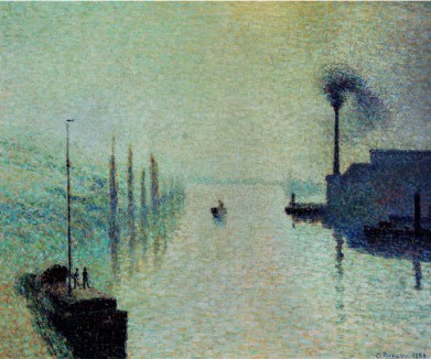 Lacroix Island, Rouen, Fog, 1888 - Camille Pissarro Paintings